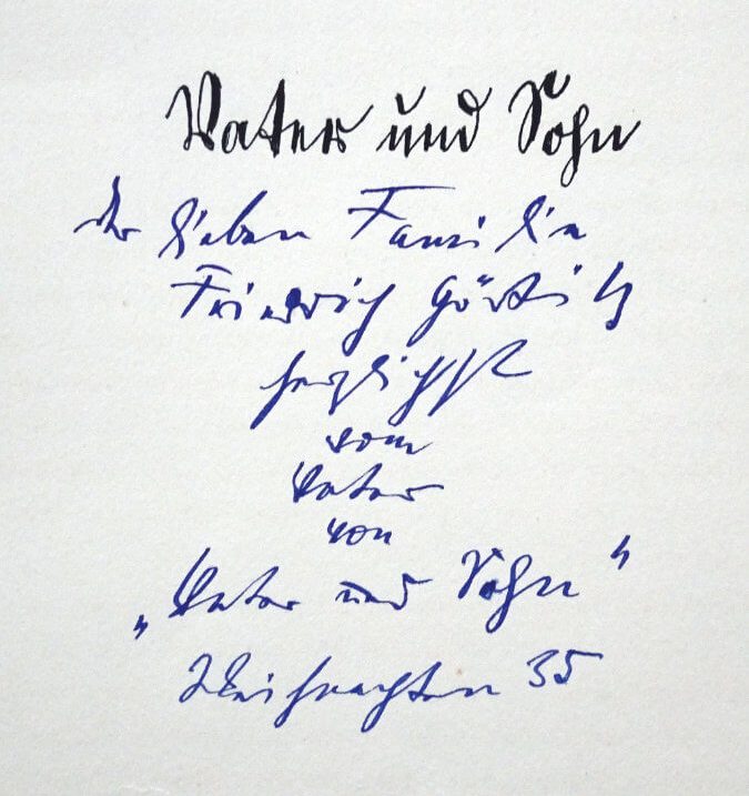Widmung von Erich Ohser für Familie Görtitz
