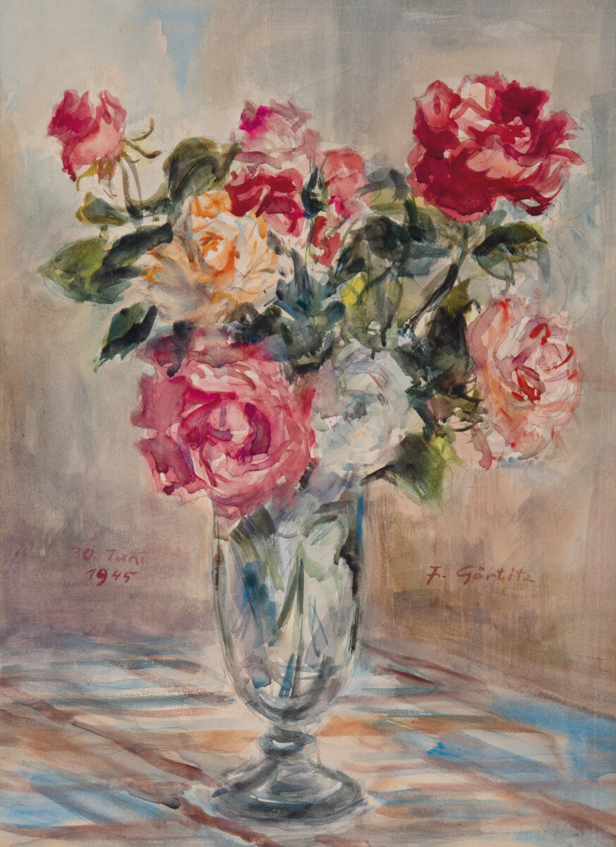 Blumen-Stilleben (1945), Aquarell