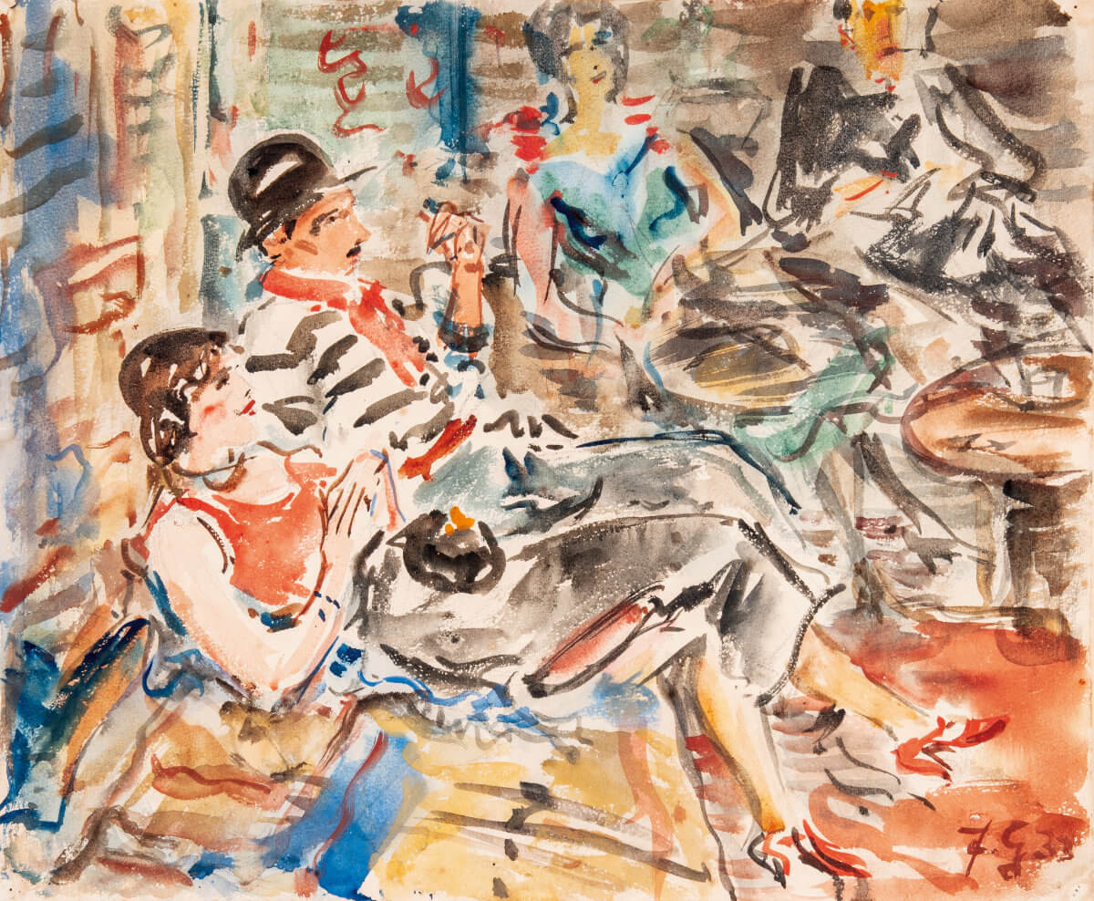 Künstlerfest "Montmatre" in Leipzig (1933), Aquarell