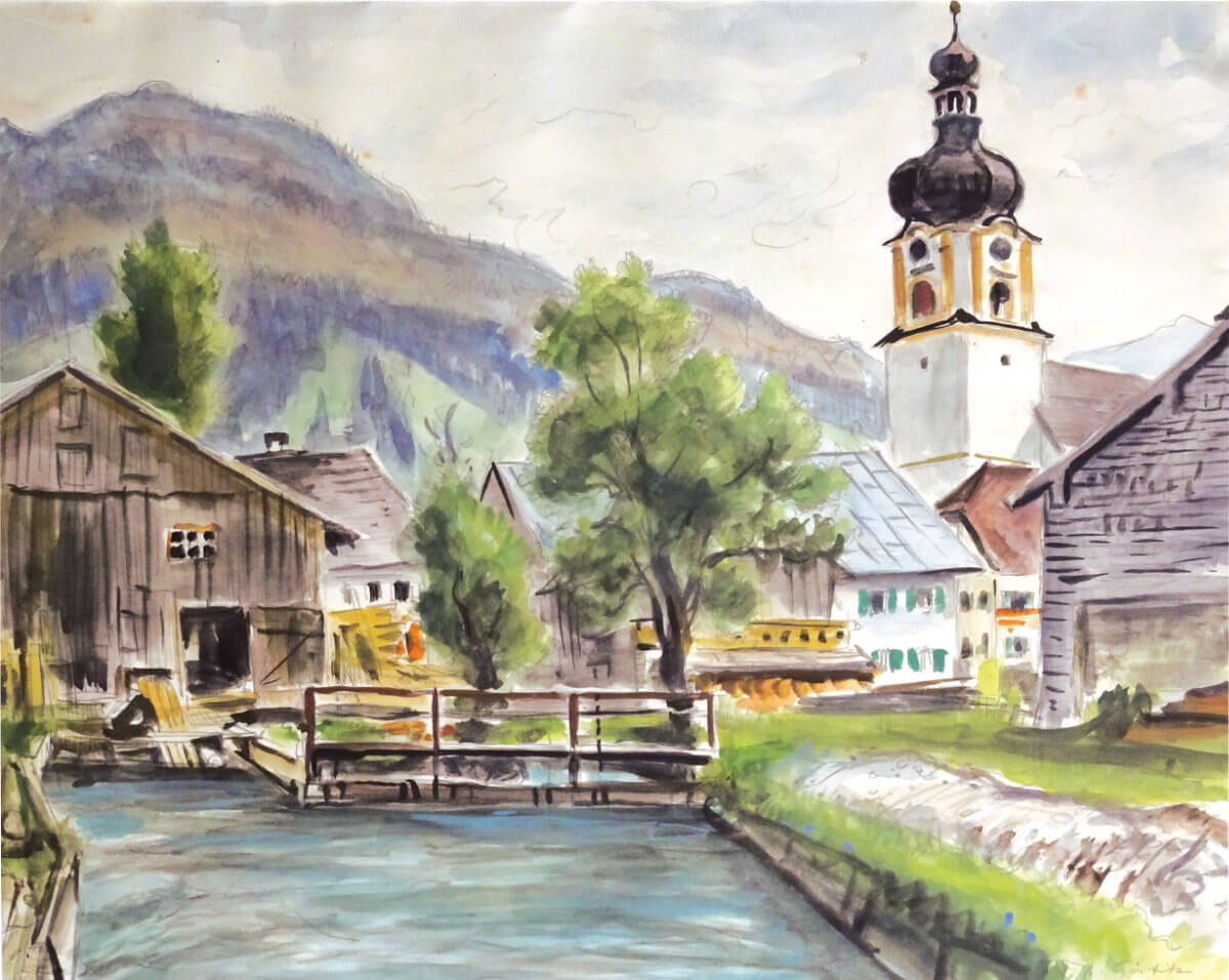 Tannheim in Tirol (nicht datiert), Aquarell