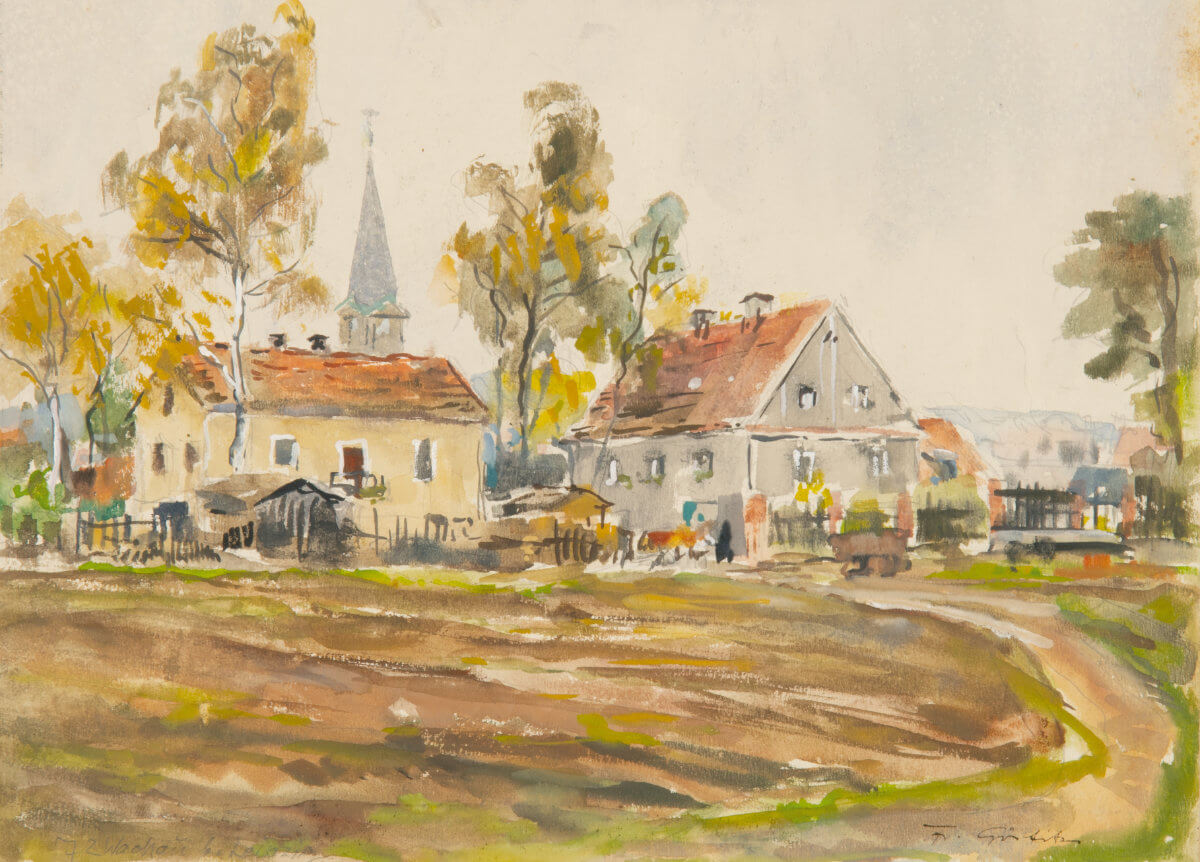 Wachau bei Leipzig (nicht datiert), Aquarell