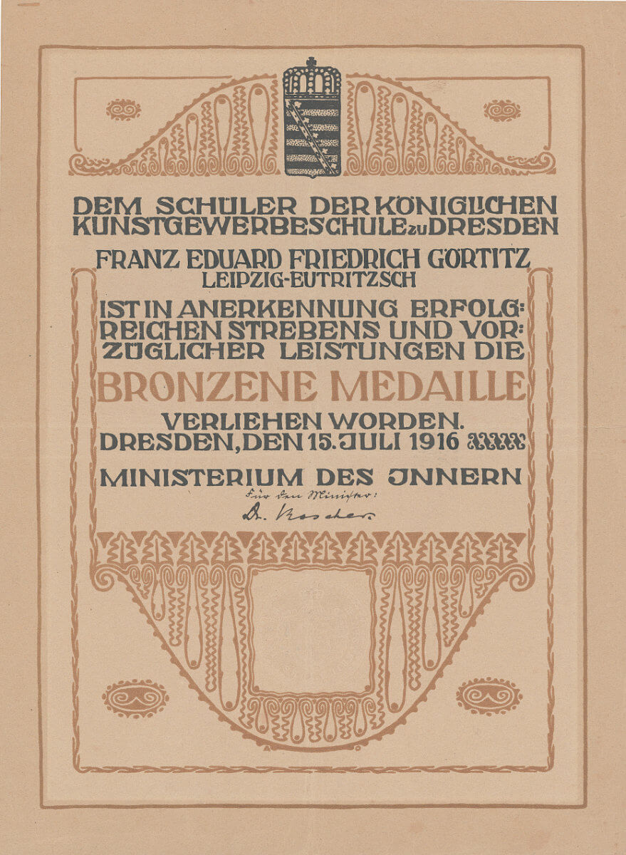 Auszeichnung des Innenministeriums , 1916