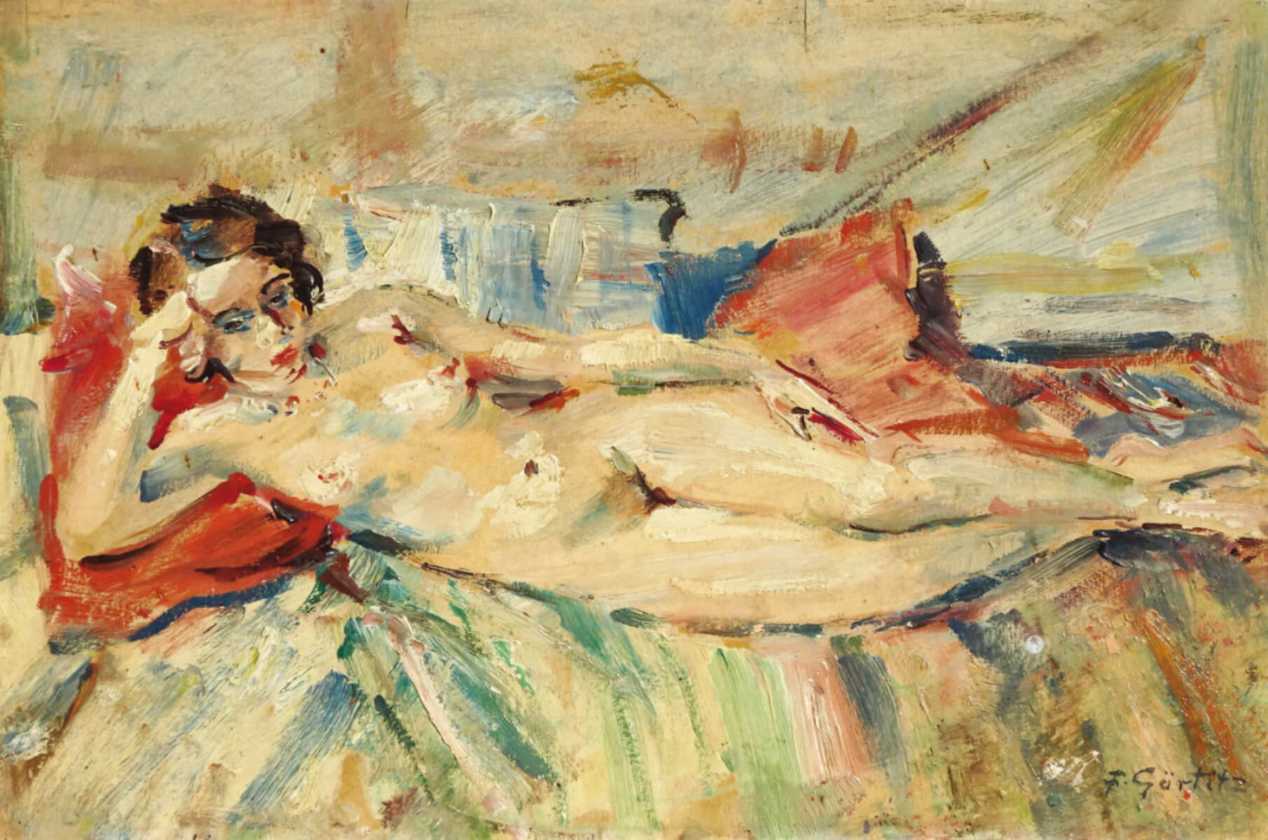 Weiblicher Akt (1960), Öl/Holz