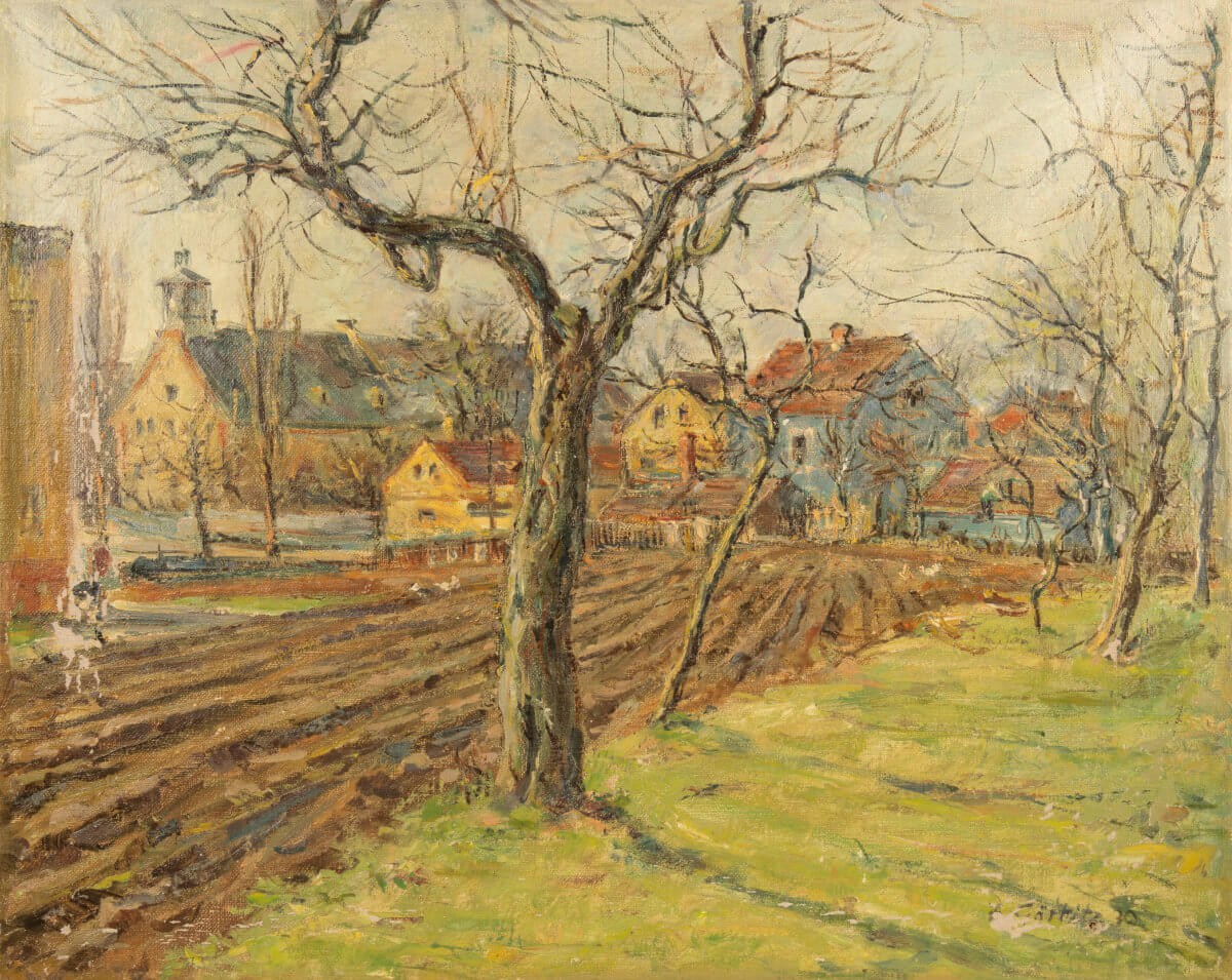 Alt-Dösen bei Leipzig (1930), Öl/Lwd.