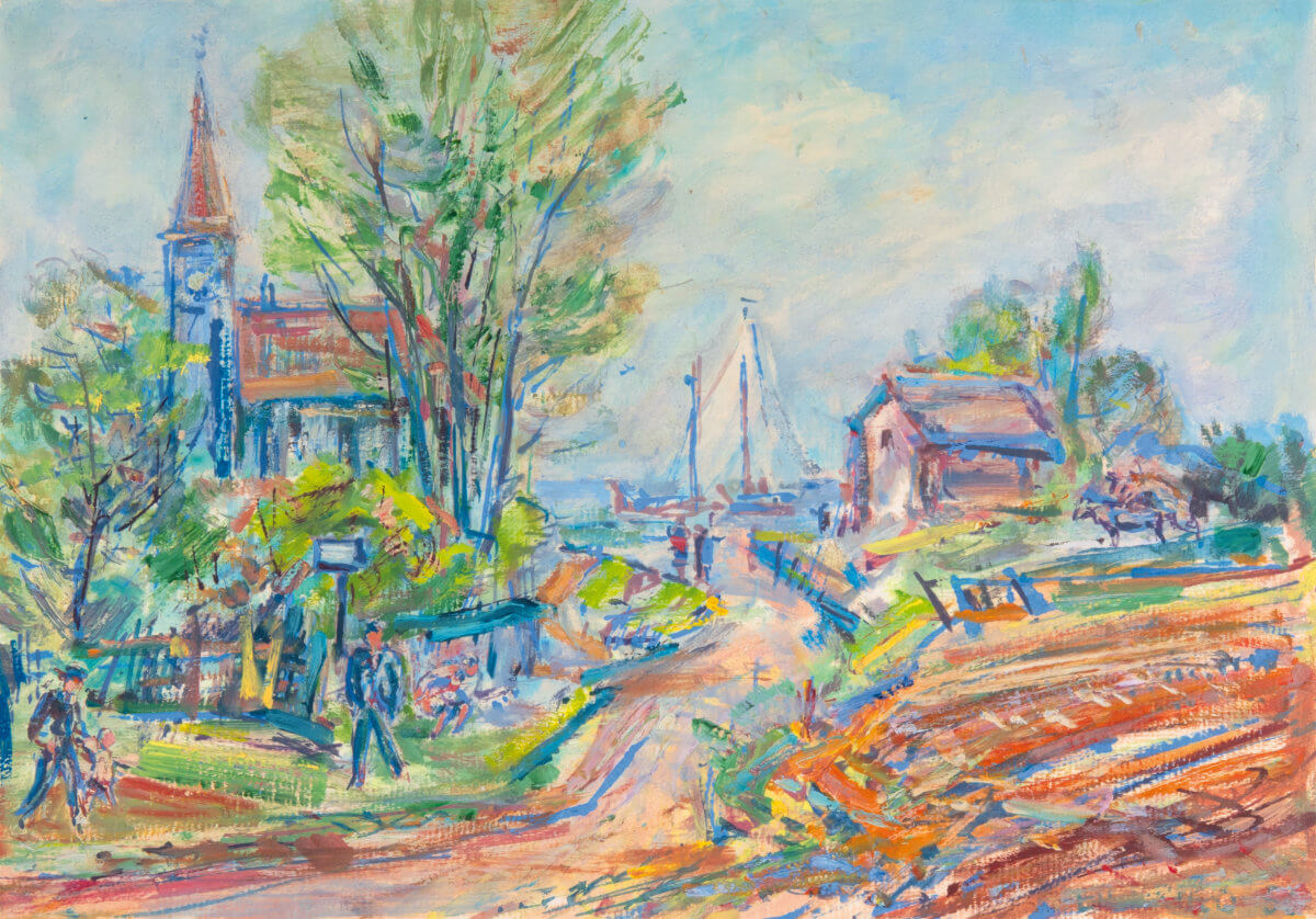 Am Starnberger See (nicht datiert), Öl/Malkarton