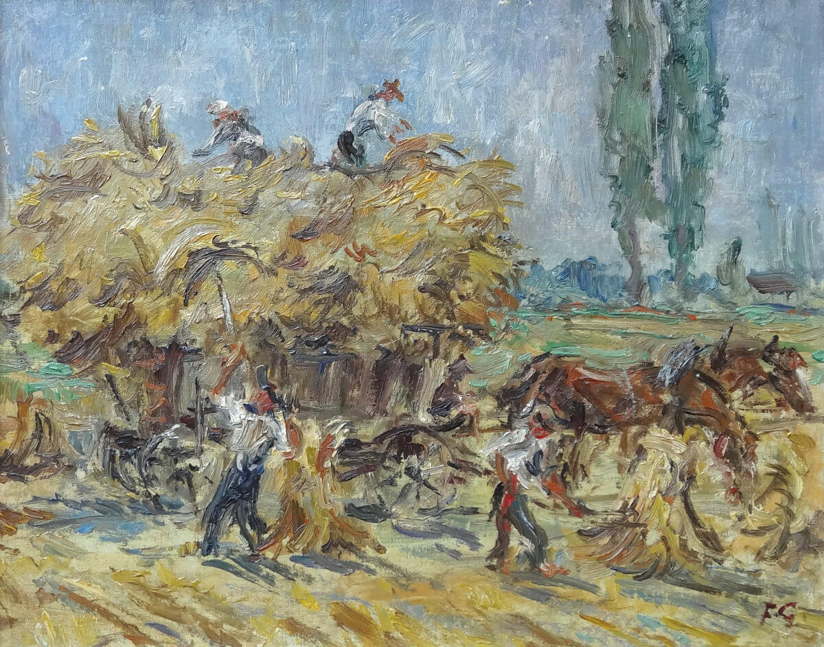 Erntestudie nach der Natur (1930), Öl/Lwd.