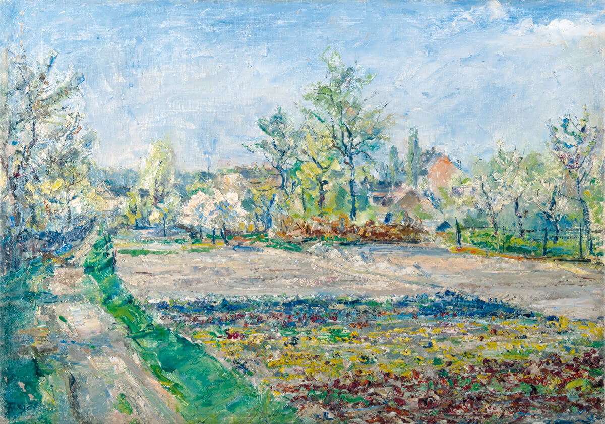 Gärtnerei in Dölitz (1928), Öl/Lwd.