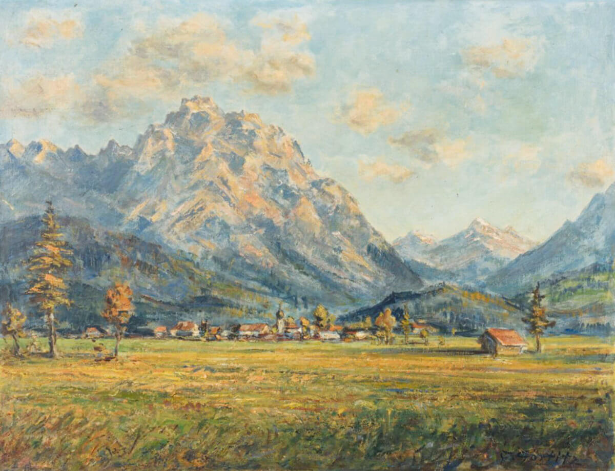 Garmisch, Wettersteinwand (nicht datiert), Öl/Lwd.