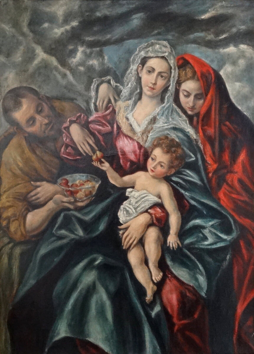 Die heilige Familie mit Maria Magdalena (nicht datiert), Öl/Lwd.