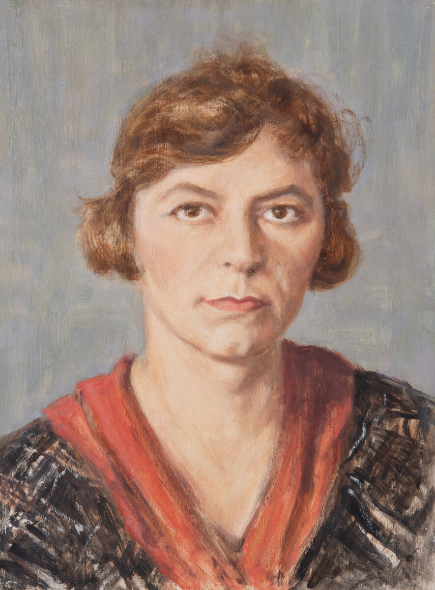Portrait der Ehefrau Hilde (um 1936), Öl/Malkarton