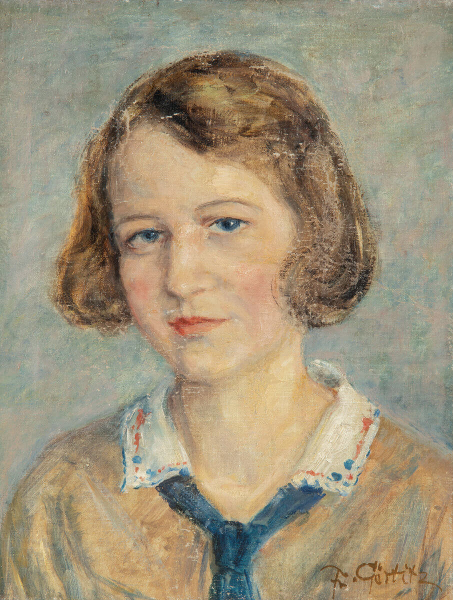Portrait der Tochter Mia (um 1930), Öl/Lwd.
