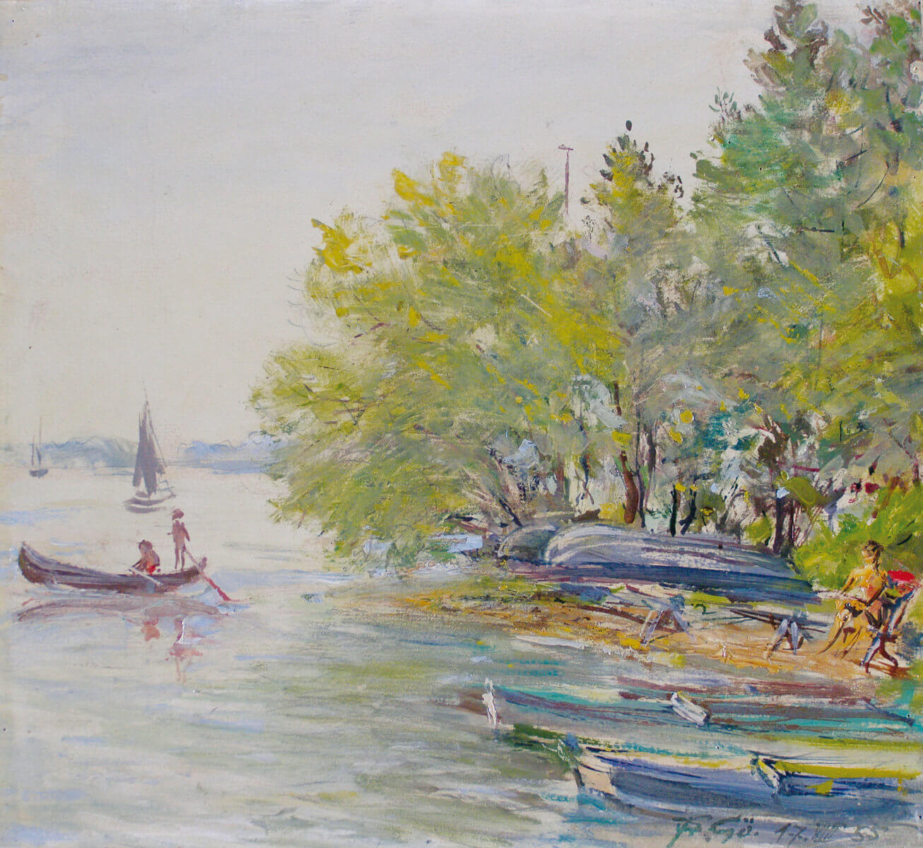 Die Robinson Insel (1955), Öl/Malkarton