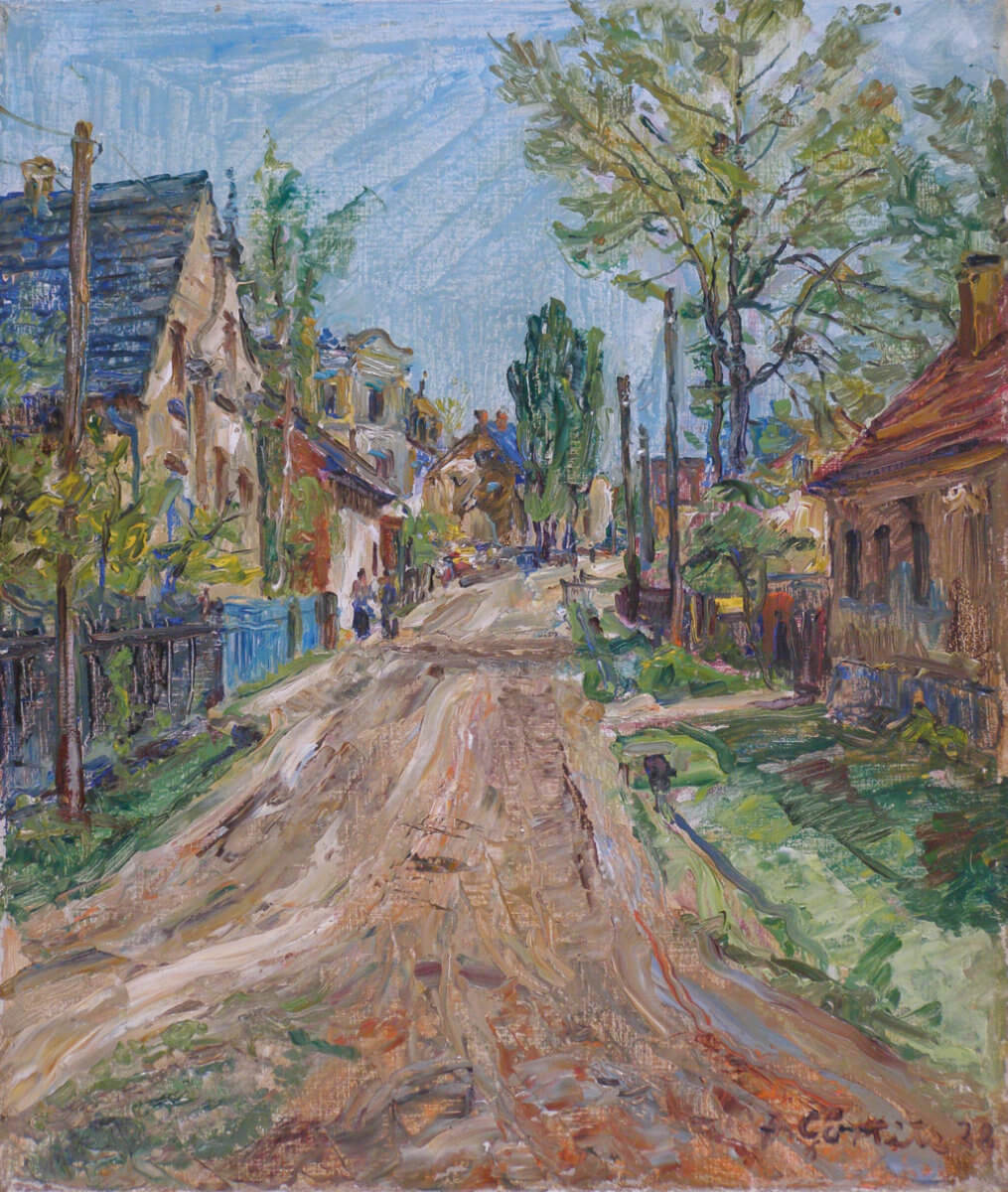 Straße in Wachau (1928), Öl/Lwd.