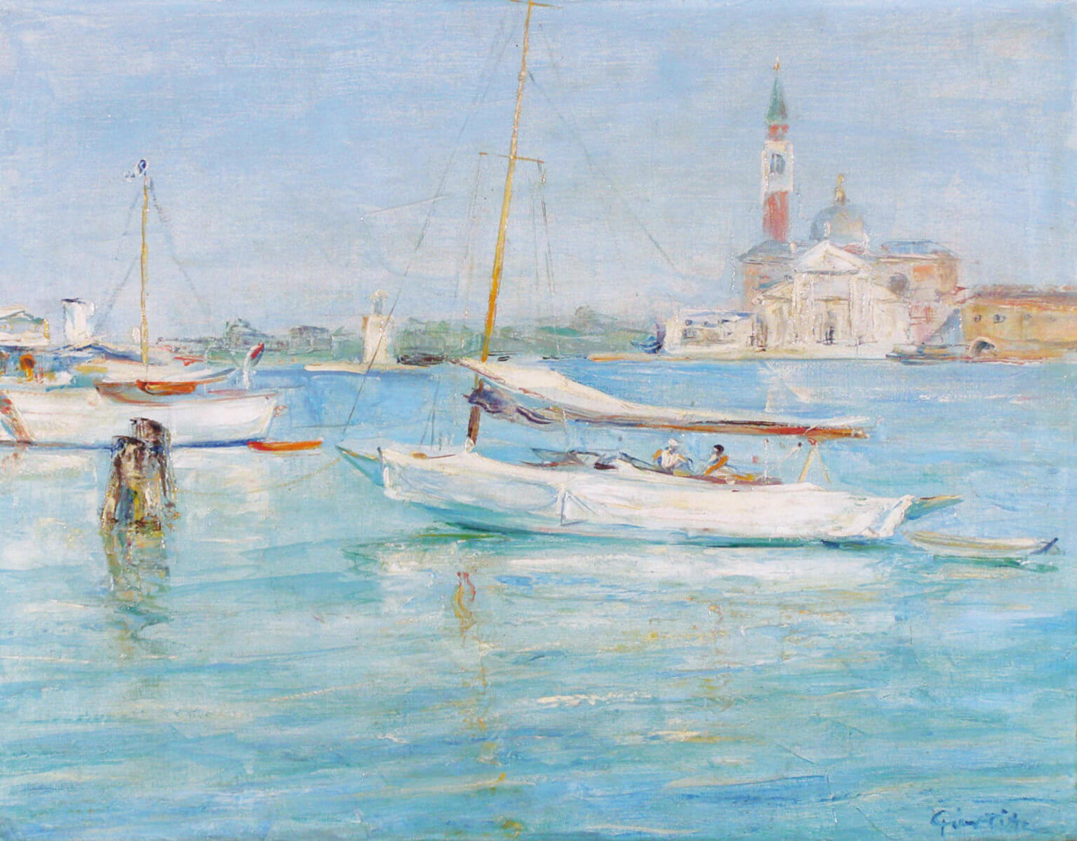Venedig am Lido (1930), Öl/Lwd.