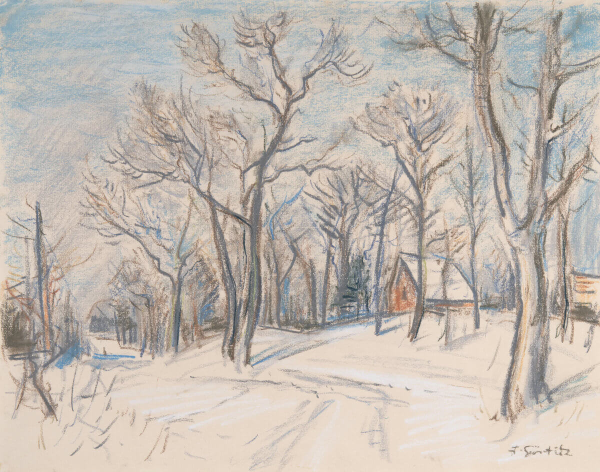 Winter in Berlin (nicht datiert), Pastell