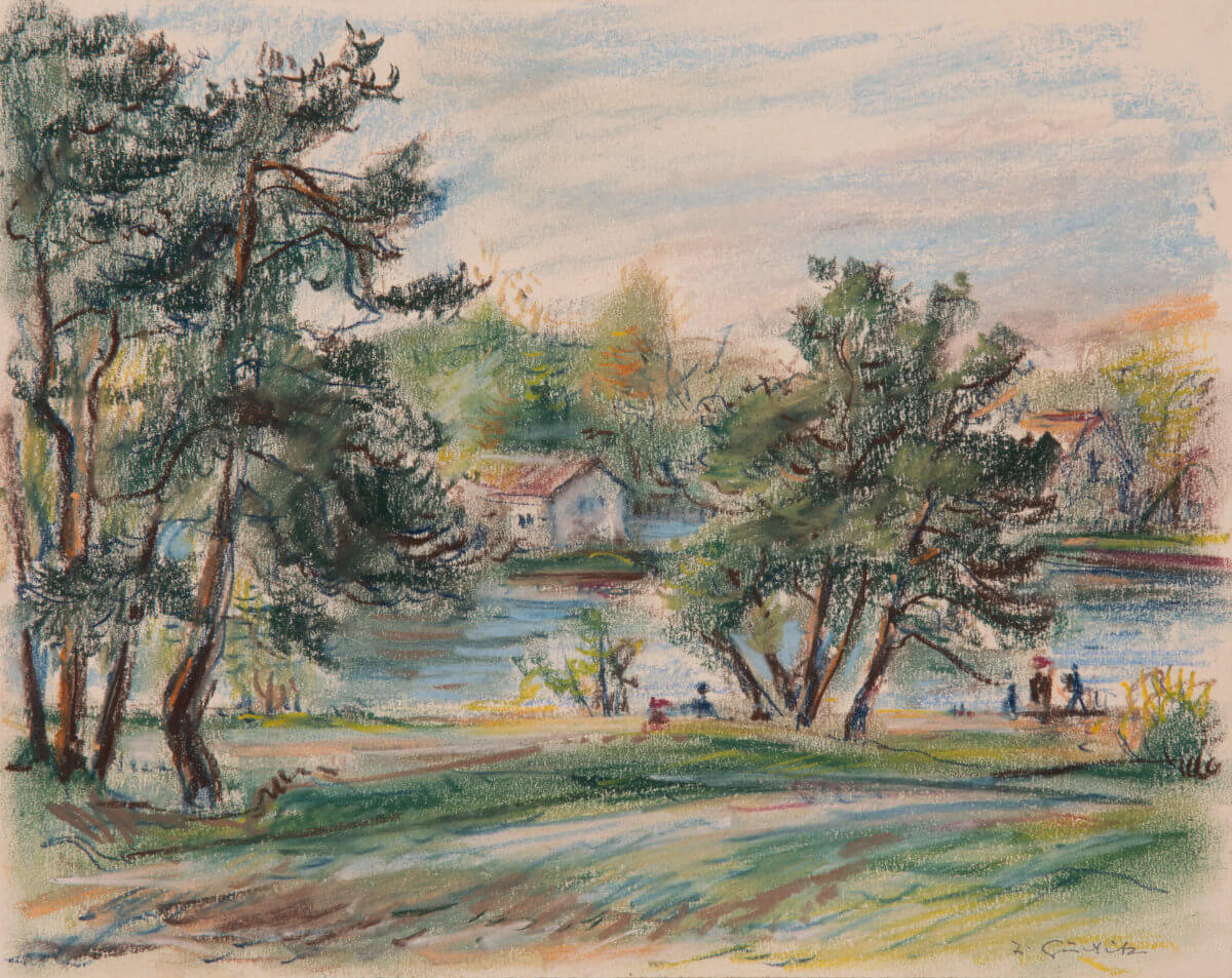 Berlin, Schifffahrtskanal bei Pichelswerder (nicht datiert) Pastell