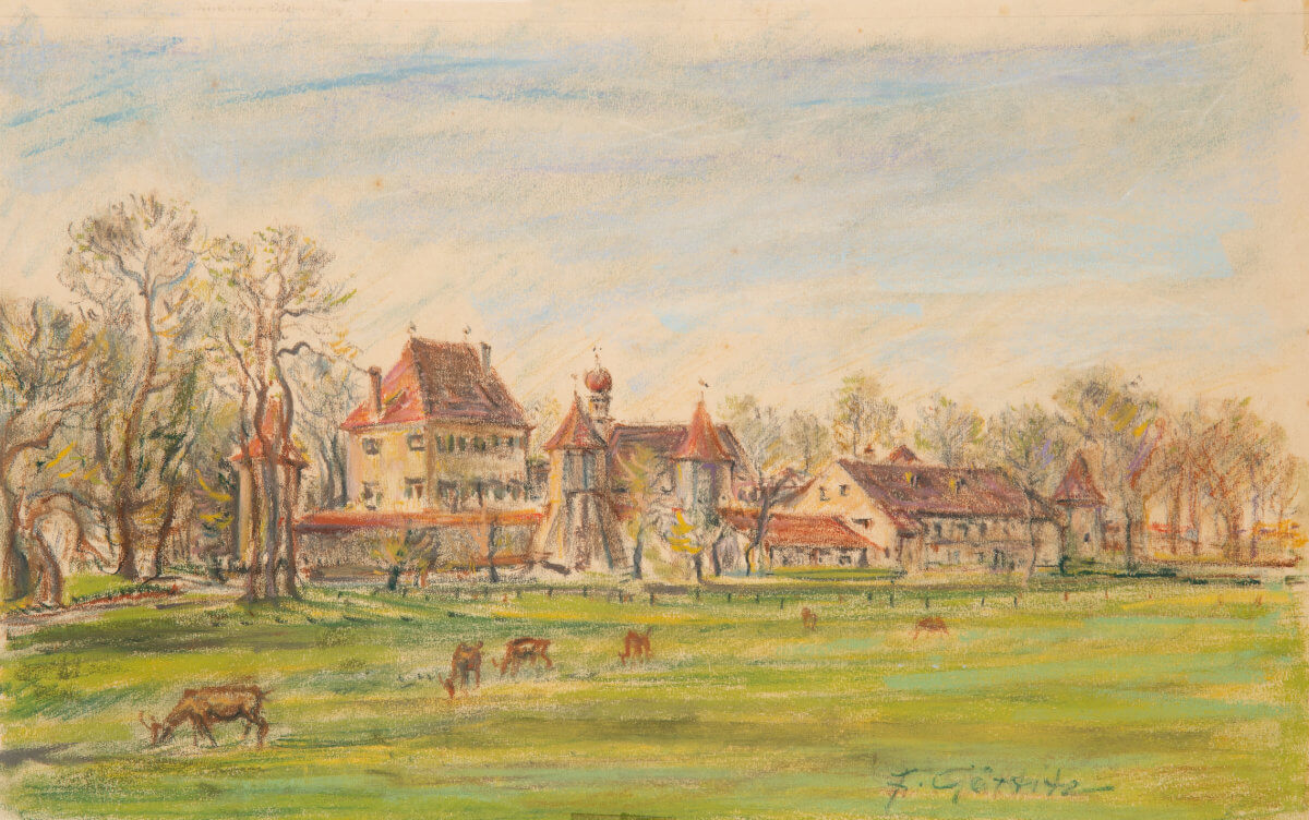 Blutenburg, München Obermenzing (nicht datiert), Pastell