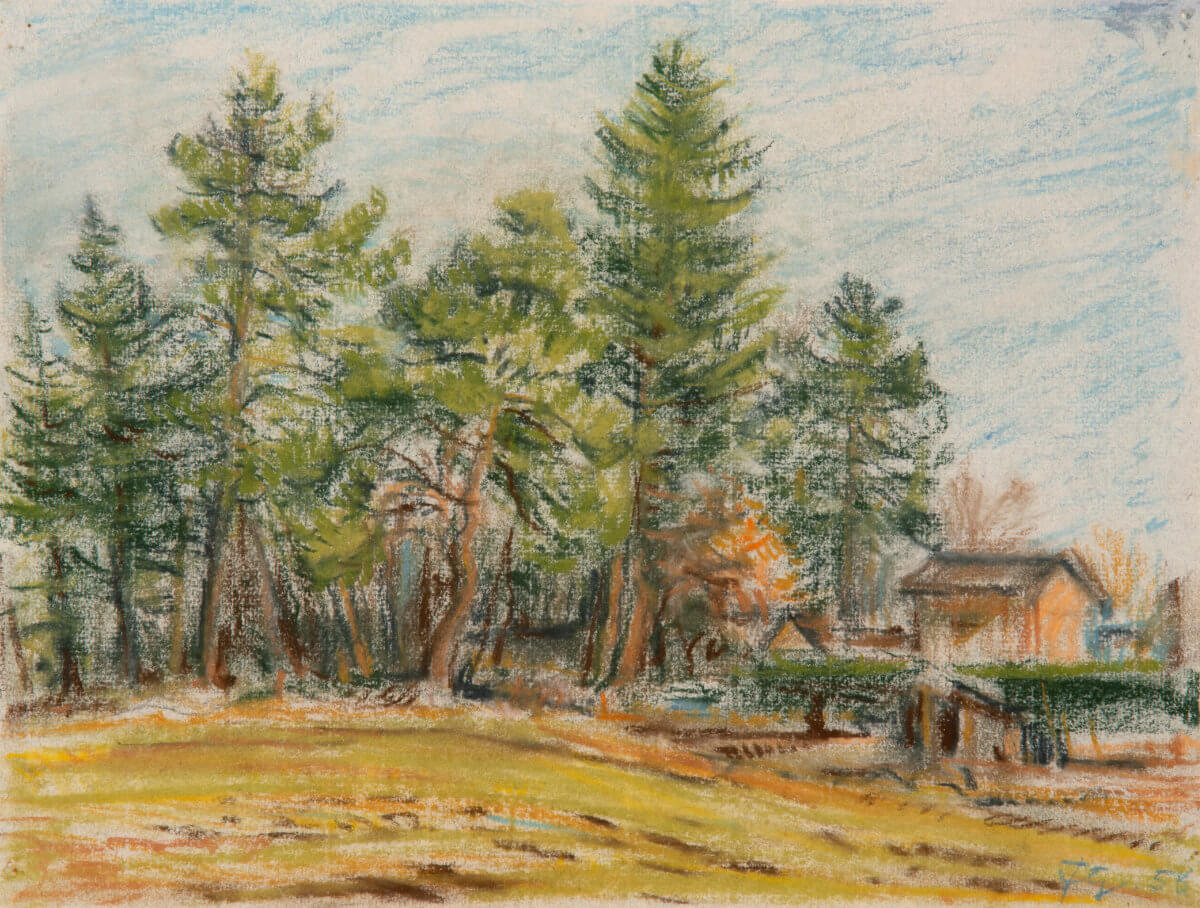 An der Bahn, Seeshaupt (1958), Pastell