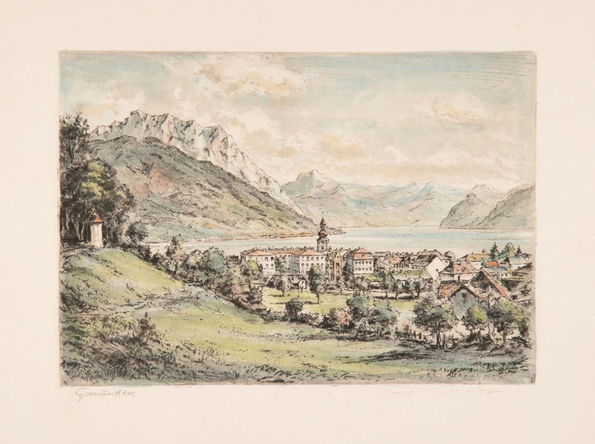 Gmunden am Traunsee (nicht datiert), Folio, handkoloriert