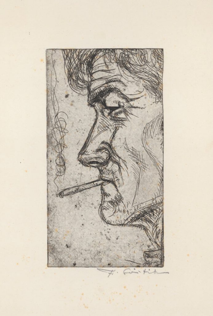 In einer Radierung hielt Görtitz 1923 den Freund und Kollegen fest