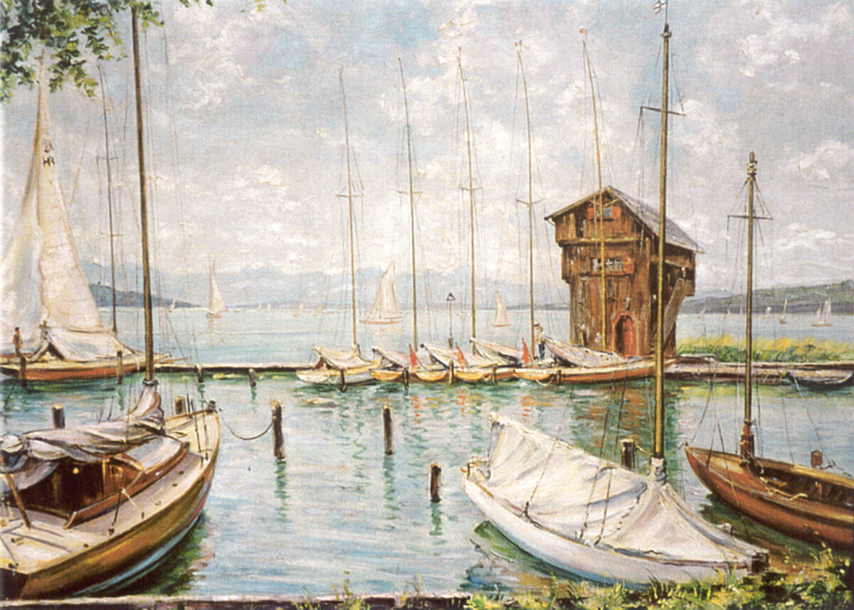 Starnberg, Yachthafen (1933), Öl/Lwd.