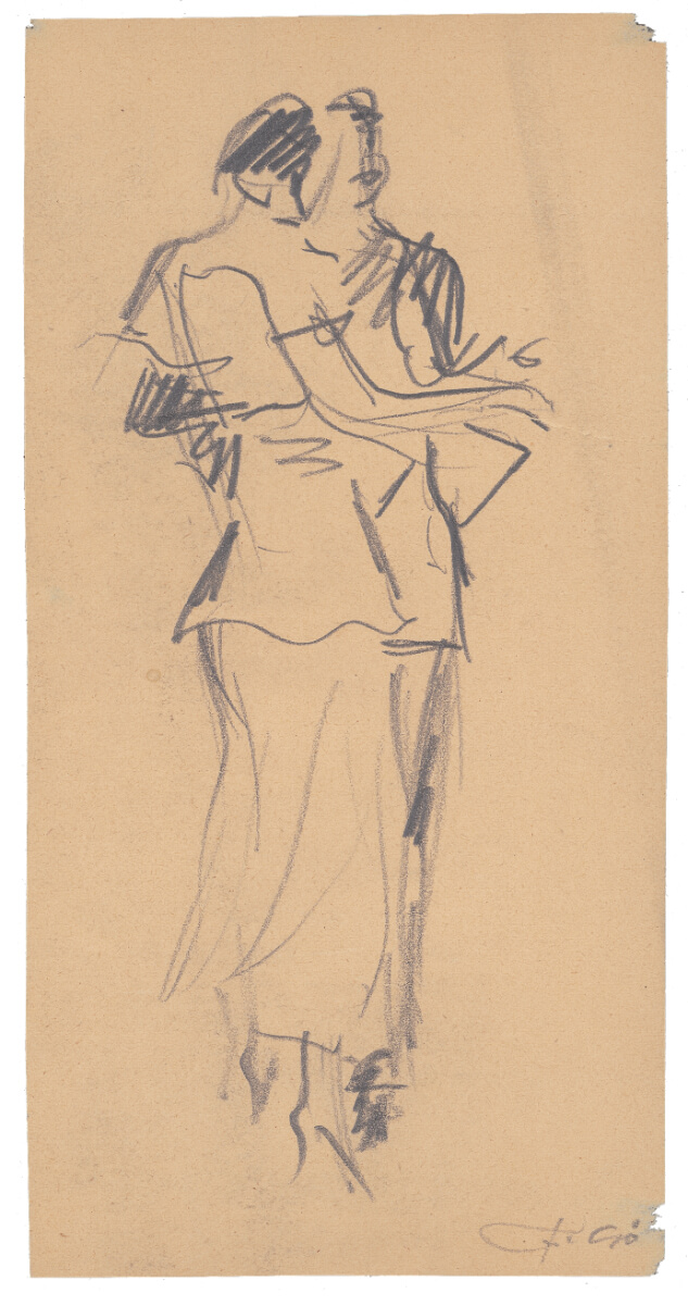 Im Leipziger Café Merkur, Zeichnung