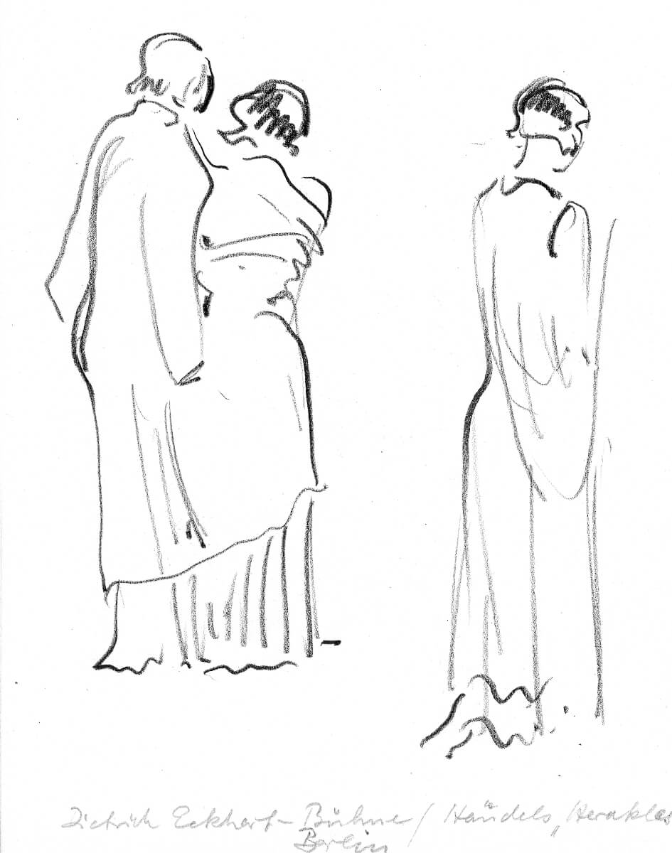 Im Theater, Zeichnung