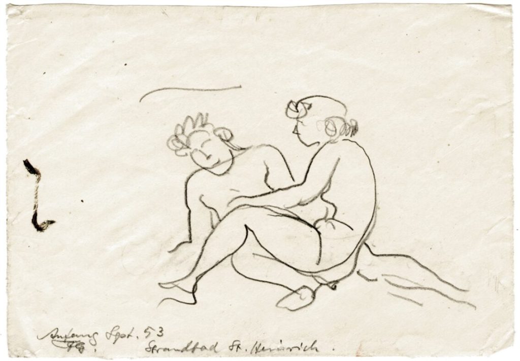 Im Strandbad, Zeichnung