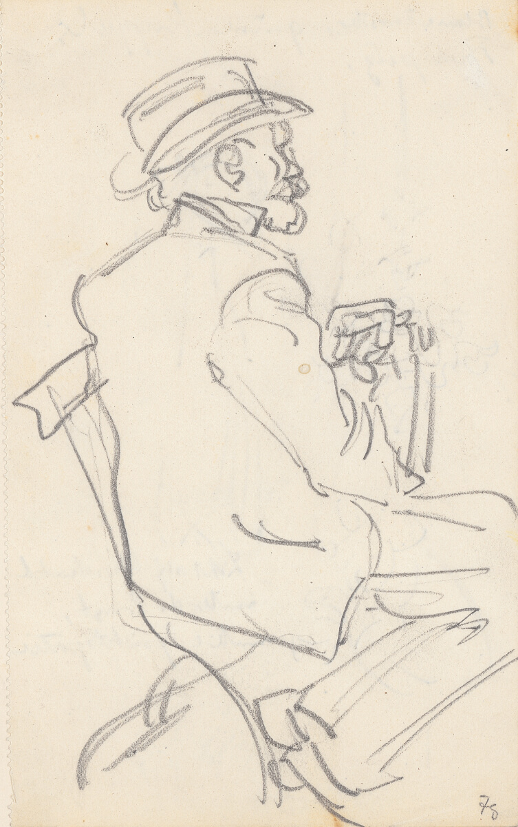 Im Kaffeegarten Markkleeberg (um 1920), Bleistift