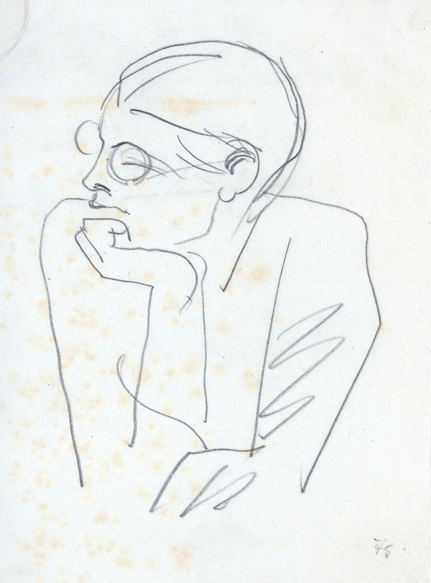 Im Kaffeegarten Markkleeberg (um 1920), Bleistift