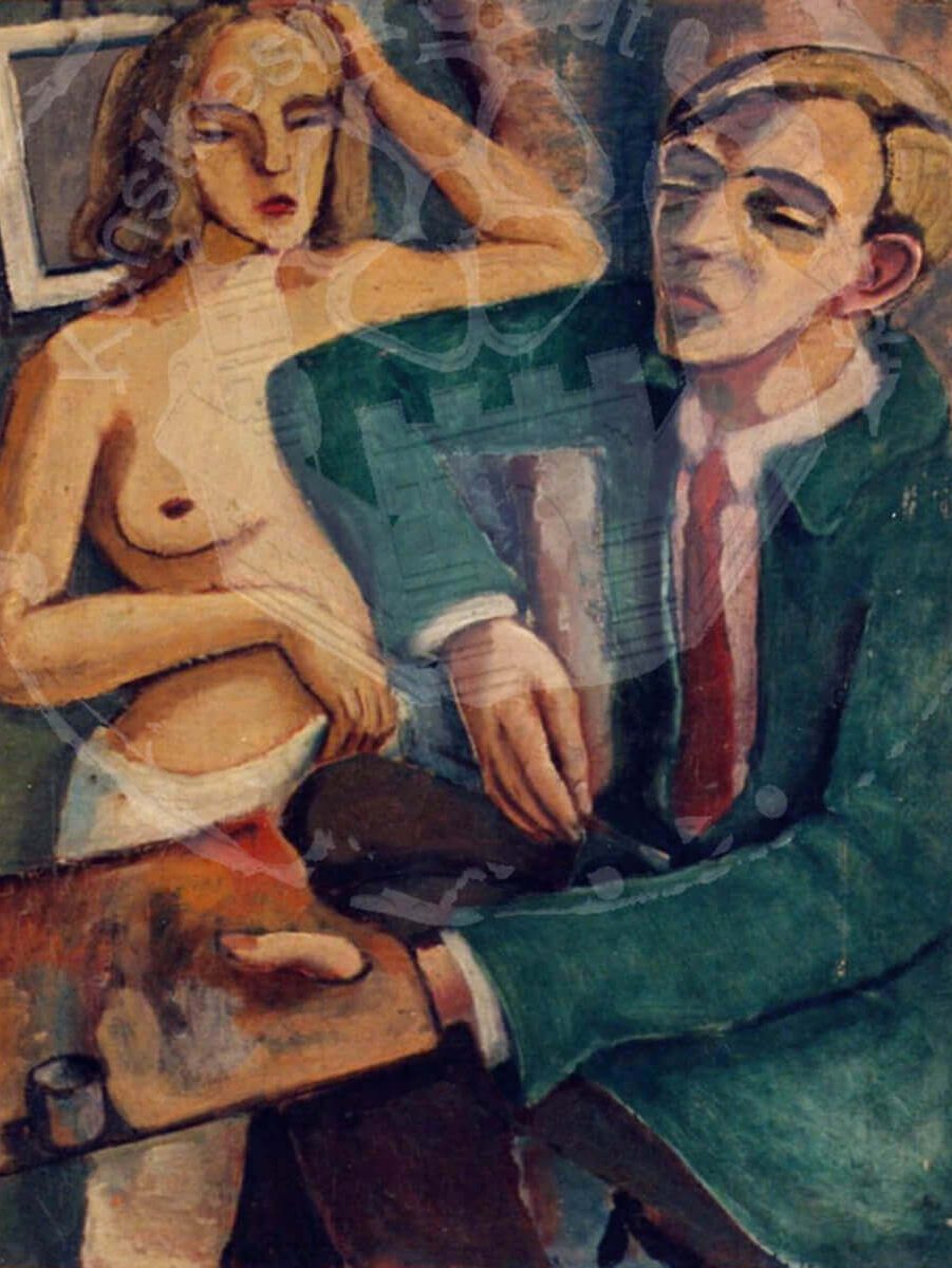 Maler und Modell, 1928, Öl auf Leinwand