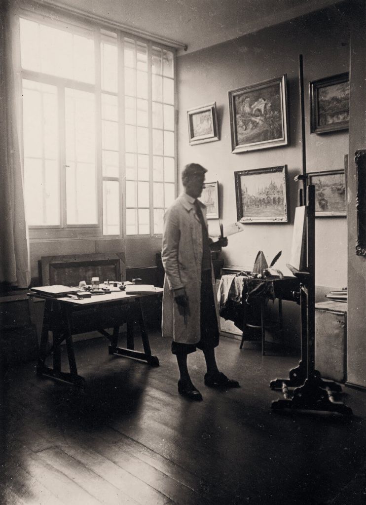 Fridrich Görtitz in seinem Atelier - 1934, Künstlerhaus Leipzig, Nikisch-Platz